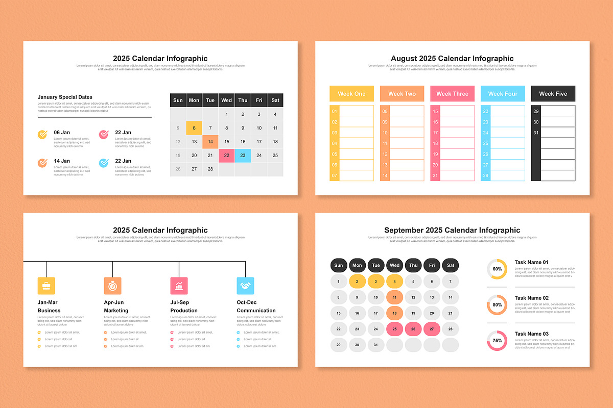 2025 Calendar Infographic Template, a Presentation Template by Mighty-Slide (Photo 4 of 7)