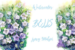 SALE! Watercolor bells flowers
