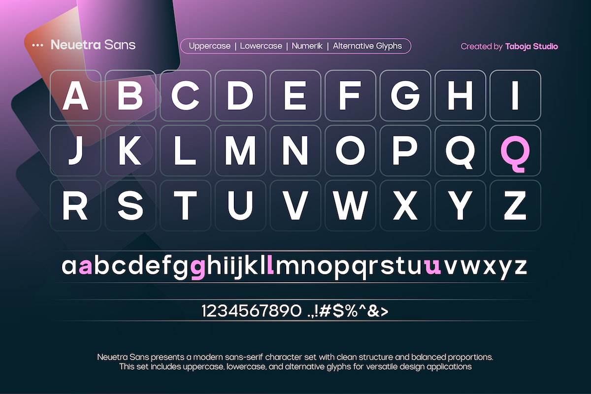 TBJ Neuetra — Grotesk Sans Family, a Sans Serif Font by Taboja Studio (Photo 2 of 15)