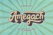 Amegach Vintage Retro Font, a Script Font by suhadidesign (Thumbnail 1 of 8)