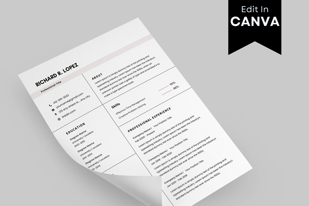 Best Resume Template, Simple CV PDF, a Resume Template by BrushstrokeArtGB (Photo 4 of 5)