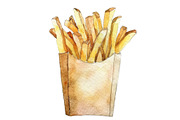 10 Fast Food Watercolor Illustration, a Food Illustration by 1801Prints (Thumbnail 10 of 11)