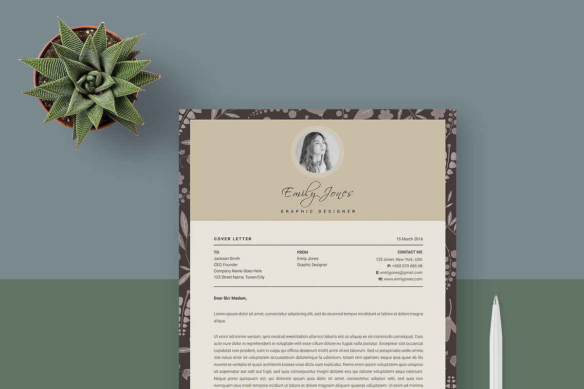 Simple Pattern CV-Resume Template *C, a Resume Template by Showy68 Template