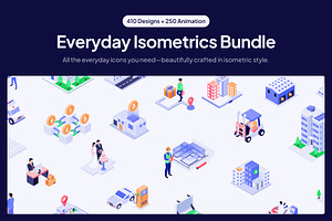 Everyday Isometric Bundle, a Finance Illustration by Vectors Market