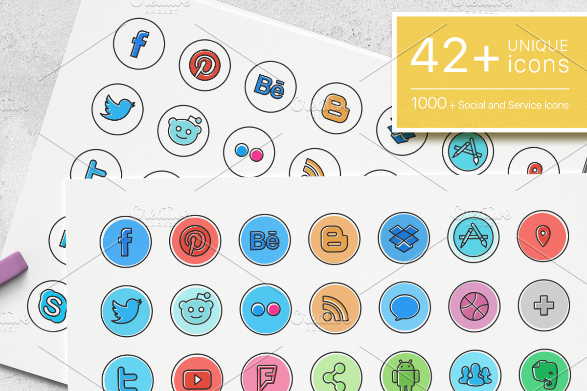 Social Media icons - ToonPro preview 3