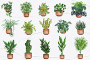 Potted Plants Watercolor clipart, an Object Illustration by BarvArt (Thumbnail 3 of 8)