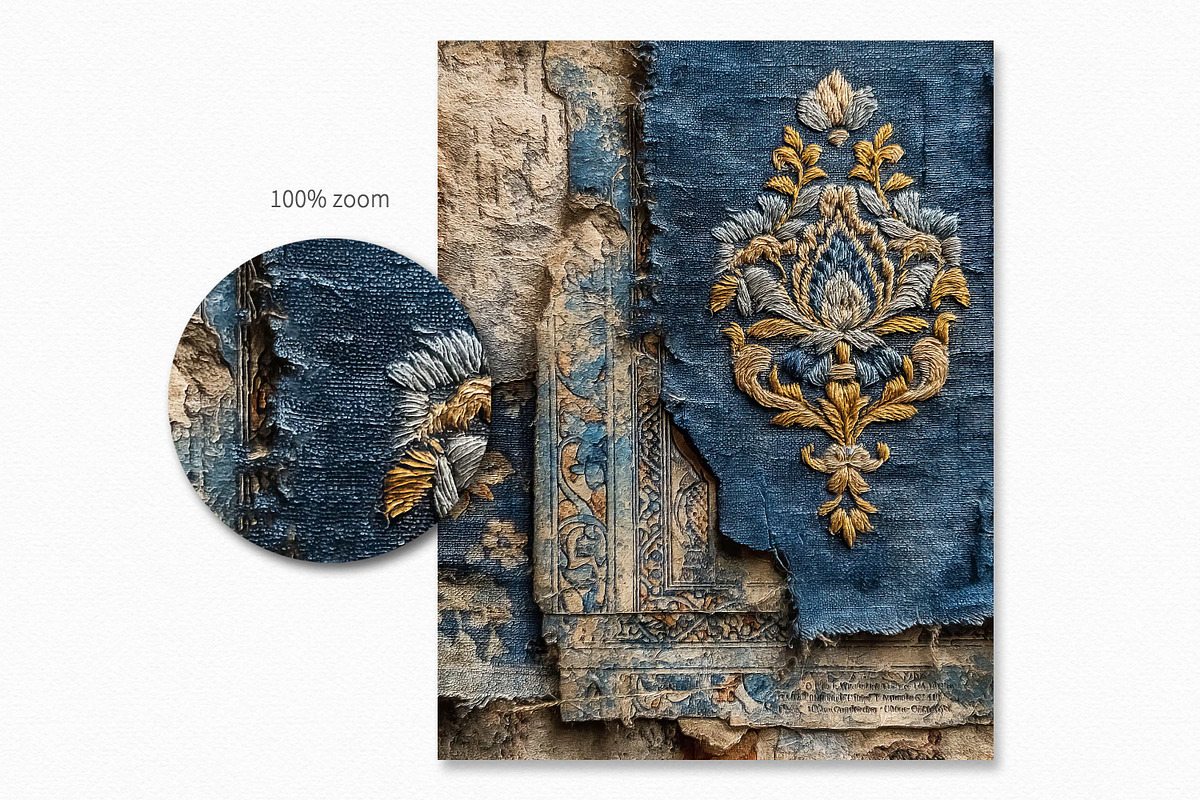 Indigo Tapestry Florals, a Decorative Illustration by rileyBgraphics (Photo 6 of 6)