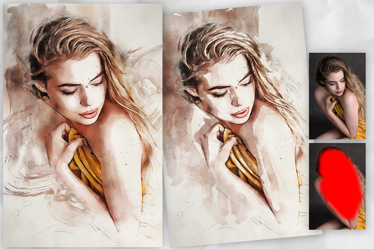 Quick Aquarelle Photoshop Action, an Action Add-On by GorynArt (Photo 9 of 18)