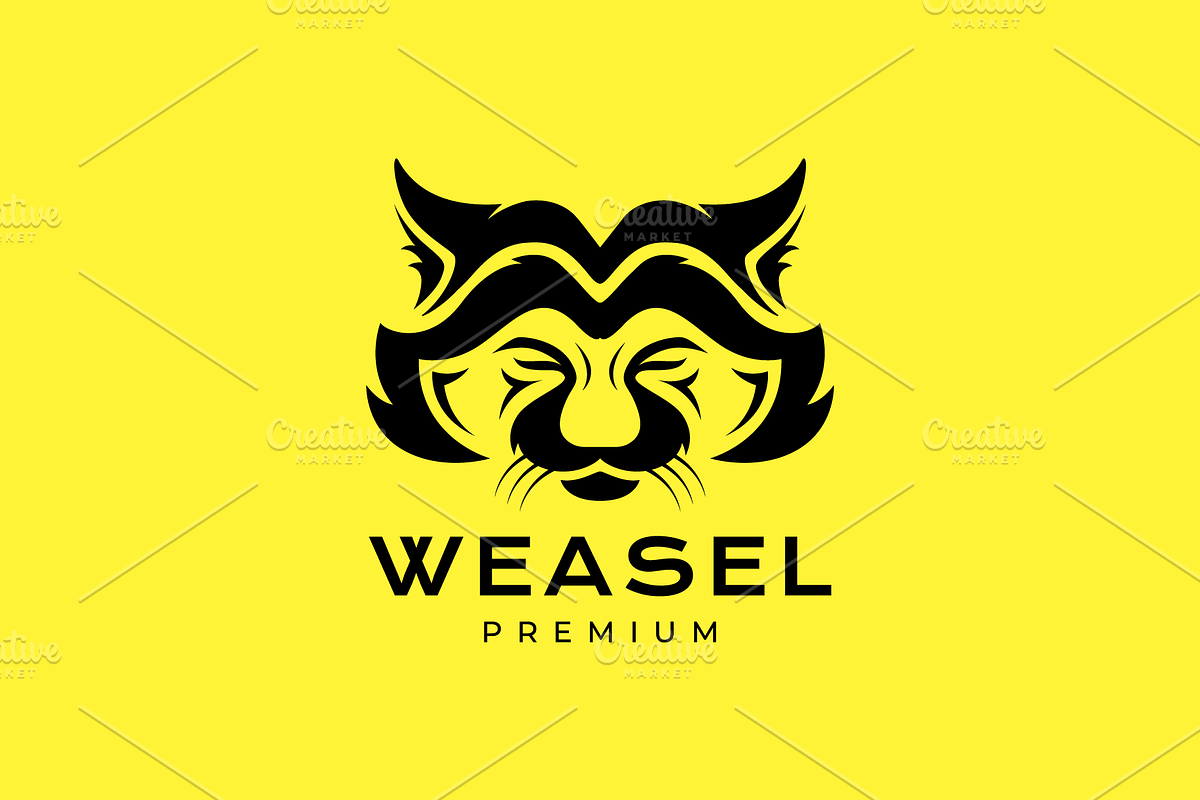 animal head portrait weasel logo, a Branding & Logo Template by devastd