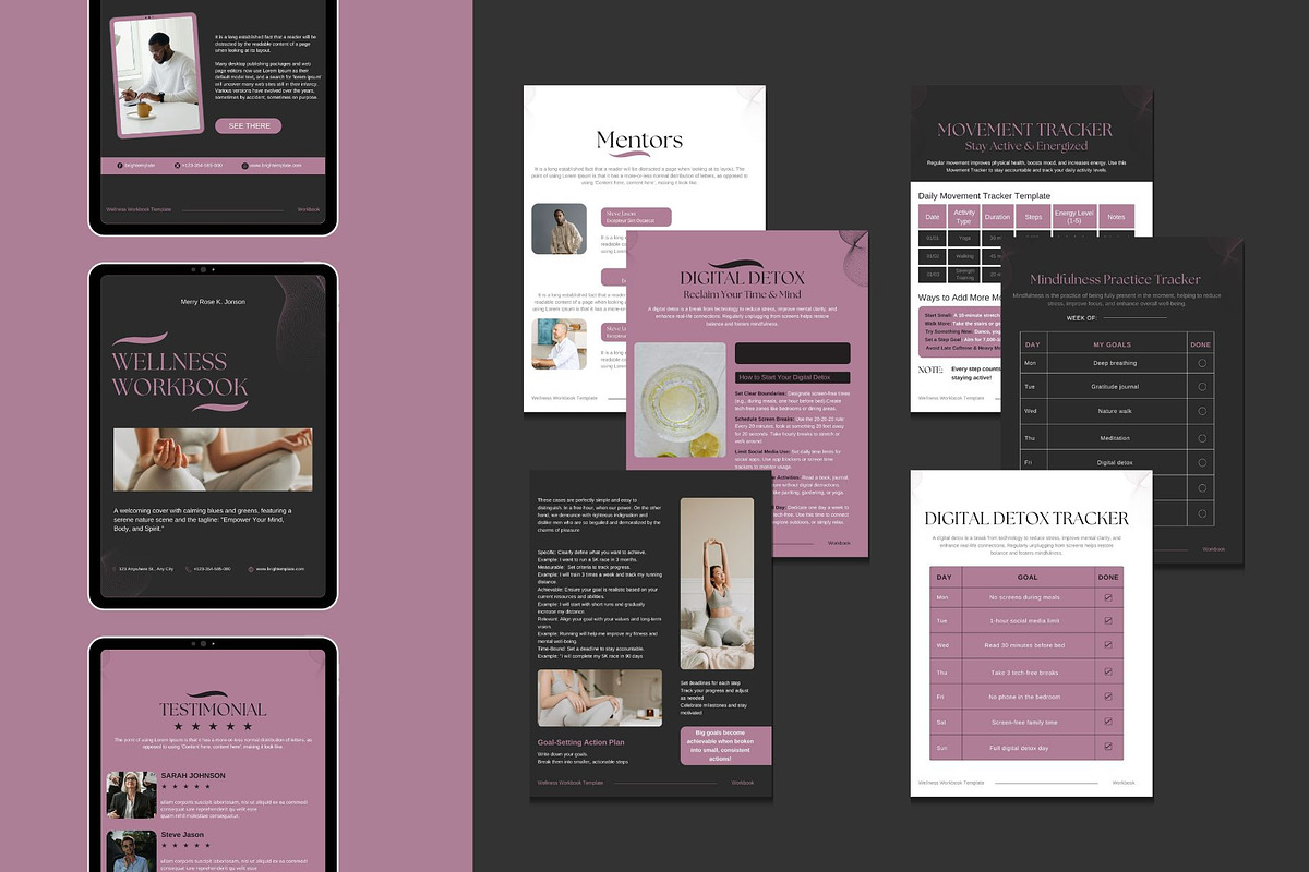 Wellness Coach Workbook Ebook Canva, a Magazine Template by TheBrightGrap (Photo 7 of 8)