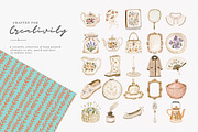 grandmillennial watercolor clipart, a Decorative Illustration by Patishop Art (Thumbnail 8 of 9)