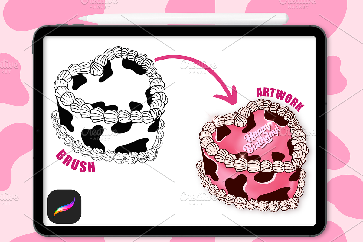 VICTORIAN CAKES PROCREATE BRUSH SET, a Brush Add-On by The GG Shop (Photo 12 of 17)