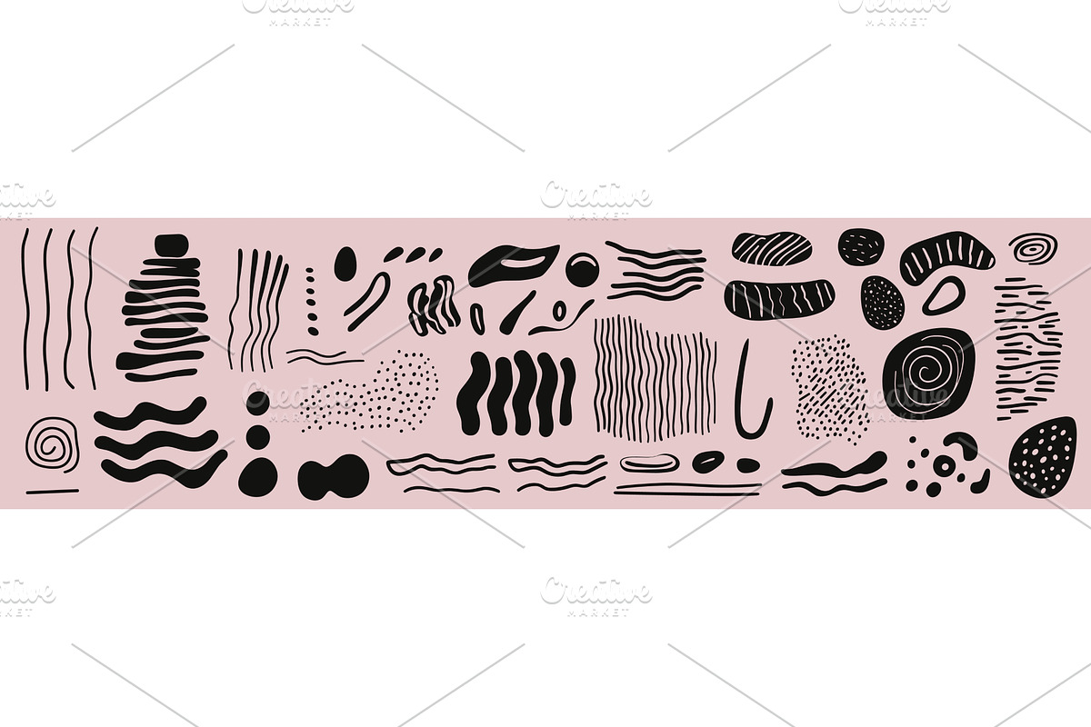 Abstract shapes and lines collection, an Illustration by Valerie Bodnar