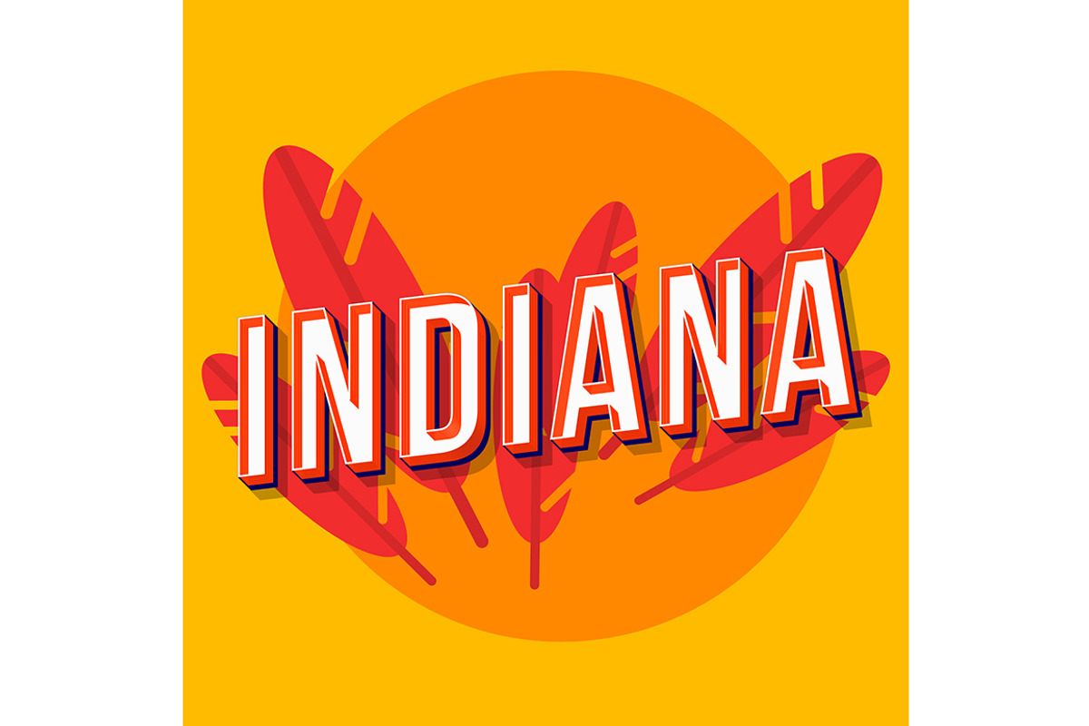 Indiana vintage 3d vector lettering, a Templates & Theme by IMG Visuals
