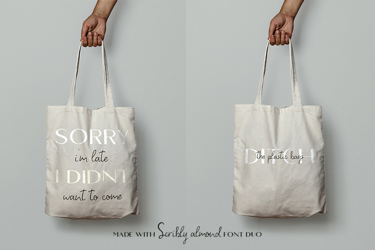 Scribly Almond Font Duo + Extras preview 7