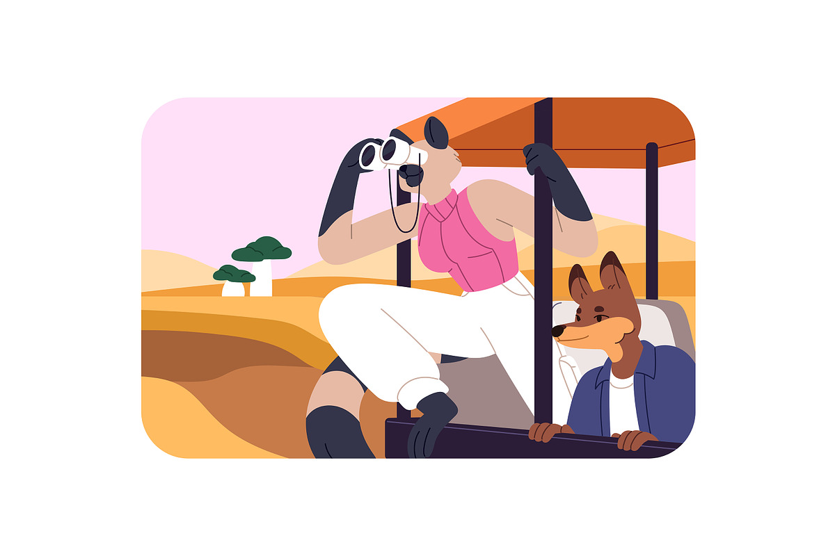 Anthropomorphic animals travel set, an Animal Illustration by PaperTrident (Photo 8 of 12)