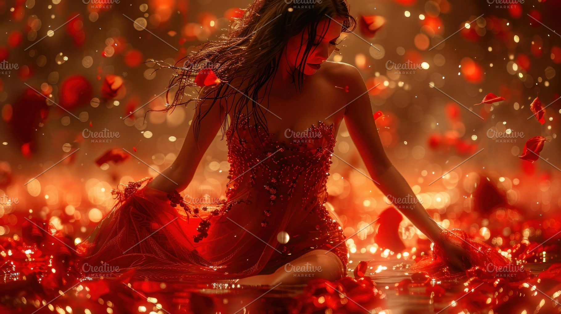 beautiful woman walking in the rain among flowers, a Photo by Pictures for you!!!!!!!!!