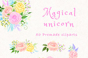 Magical unicorn clipart, an Illustration by heyiamalice (Thumbnail 2 of 12)