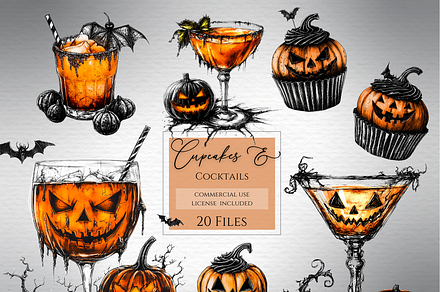 Halloween cocktail clipart, a Food Illustration by Invite to Clipart