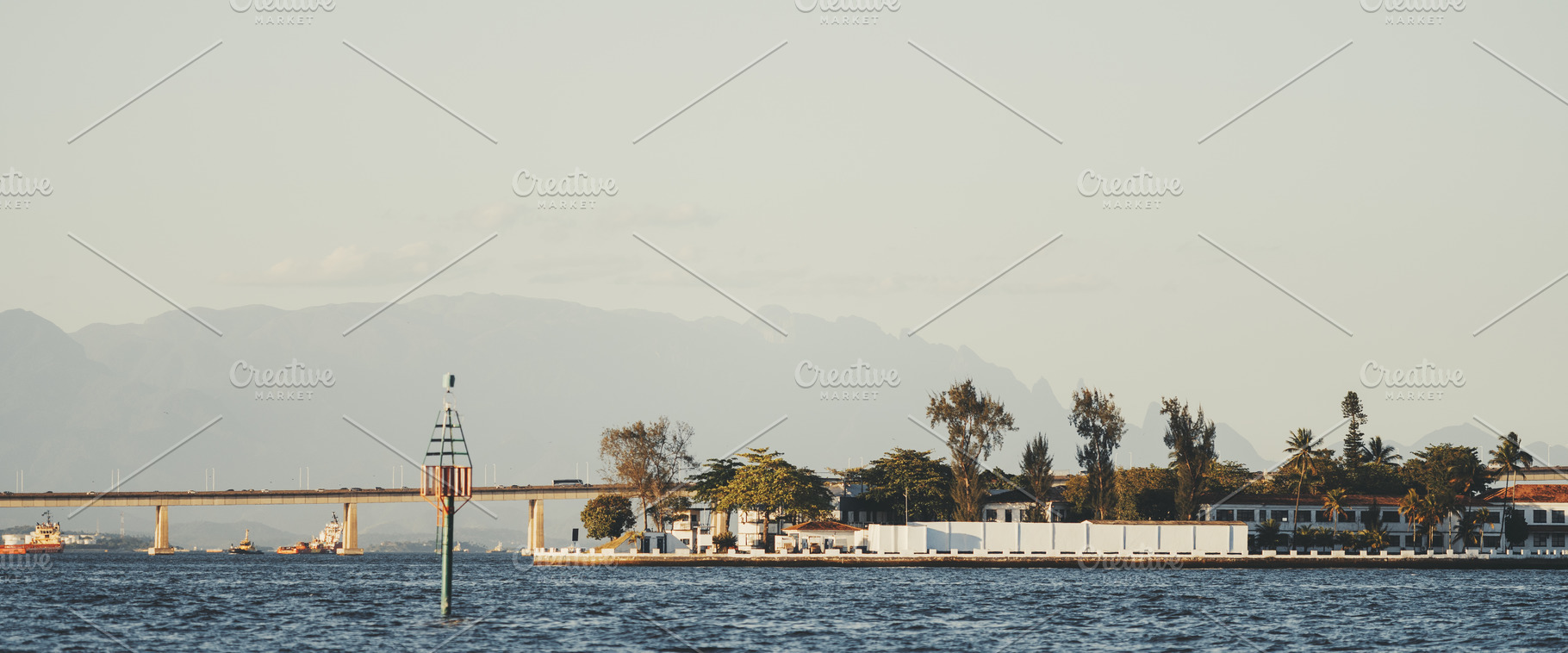 Rio Bay Bridge at Golden Hour, an Industrial Photo by SkyNext