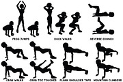 Sport exercises black collection, a Healthcare Illustration by tamara.comotomka (Thumbnail 6 of 8)