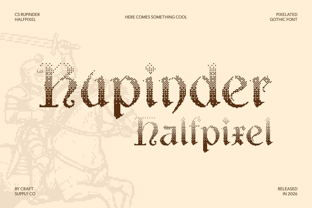 CS Rupinder Halfpixel, a Serif Font by Craft Supply Co. (Photo 1 of 8)