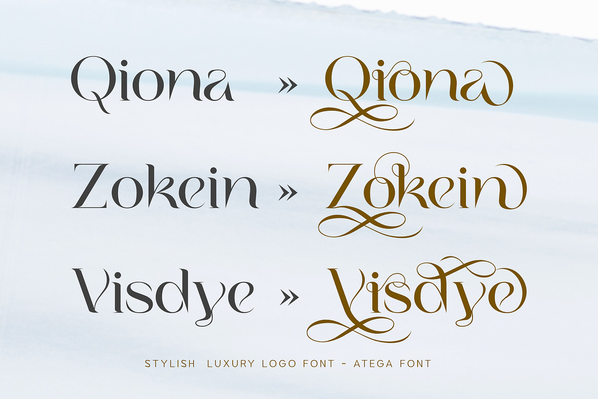 Atega - Stylish Luxury Logo Font, a Serif Font by Sealoung (Photo 4 of 10)