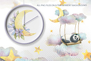 Pandas & Moon Dreamy Watercolor, an Animal Illustration by NATASHA CHU (Thumbnail 6 of 13)