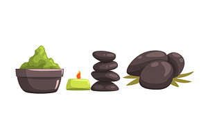 Hot Pebbles and Green Powder in, an Object Illustration by TopVectors