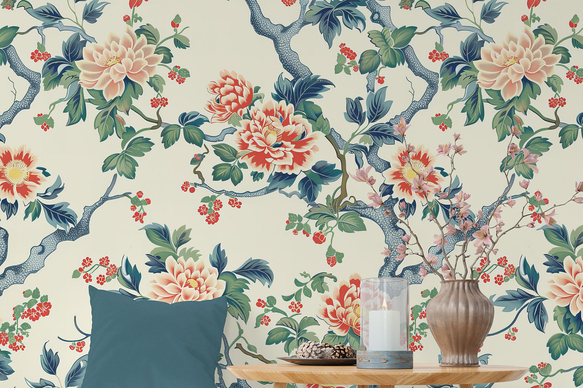 Chinoiserie Floral Seamless Pattern, a Pattern Graphic by Olya Creative (Photo 5 of 20)