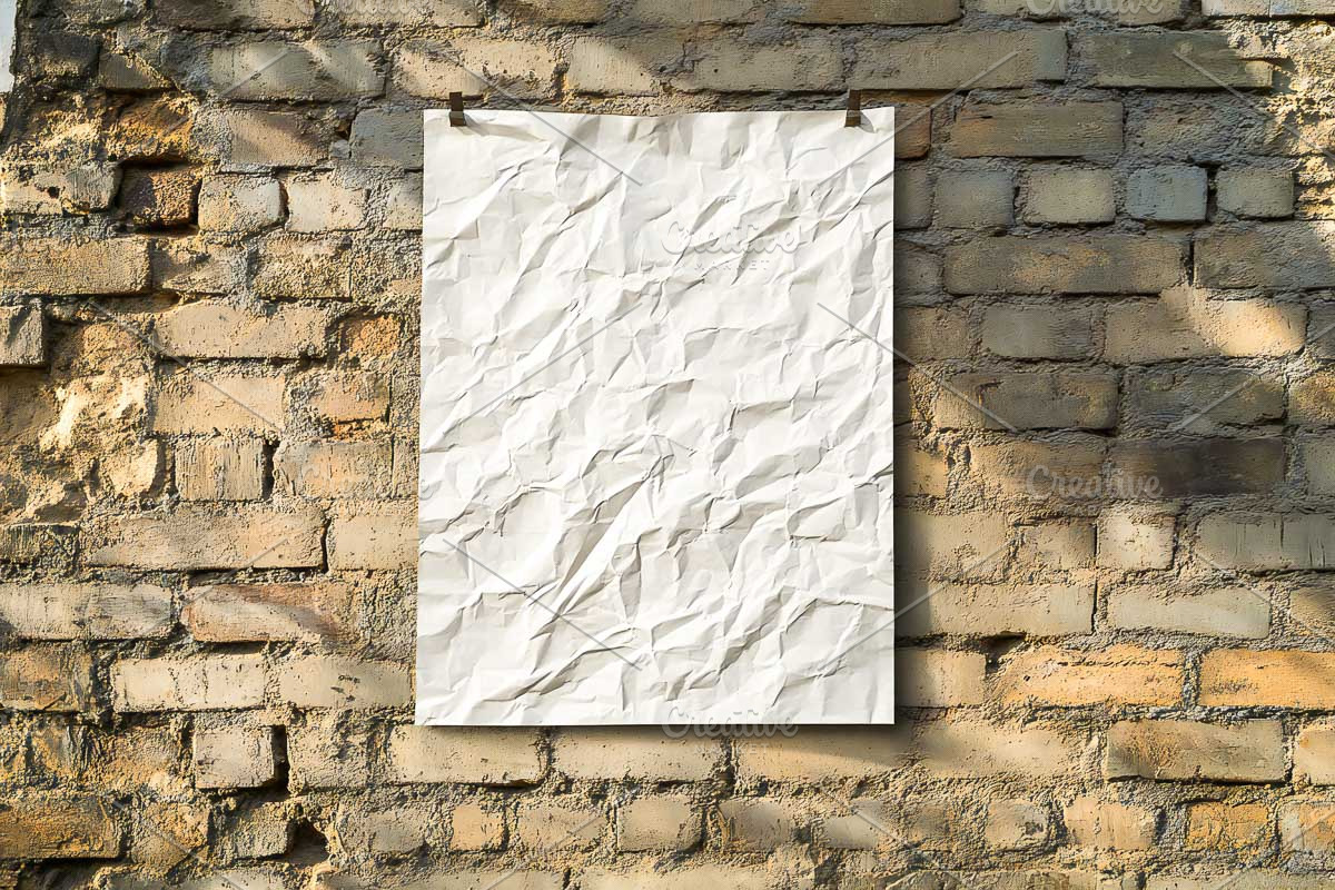 Crumpled Paper Poster Mockup, a Design Template by VetalStock (Photo 8 of 8)