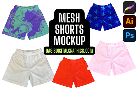 Mesh Shorts Photoshop Mockup, a Bottom Mockup by OasisDigitalGraphics