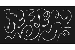 White chalk arrows on black, an Object Illustration by YuliiaOsadcha