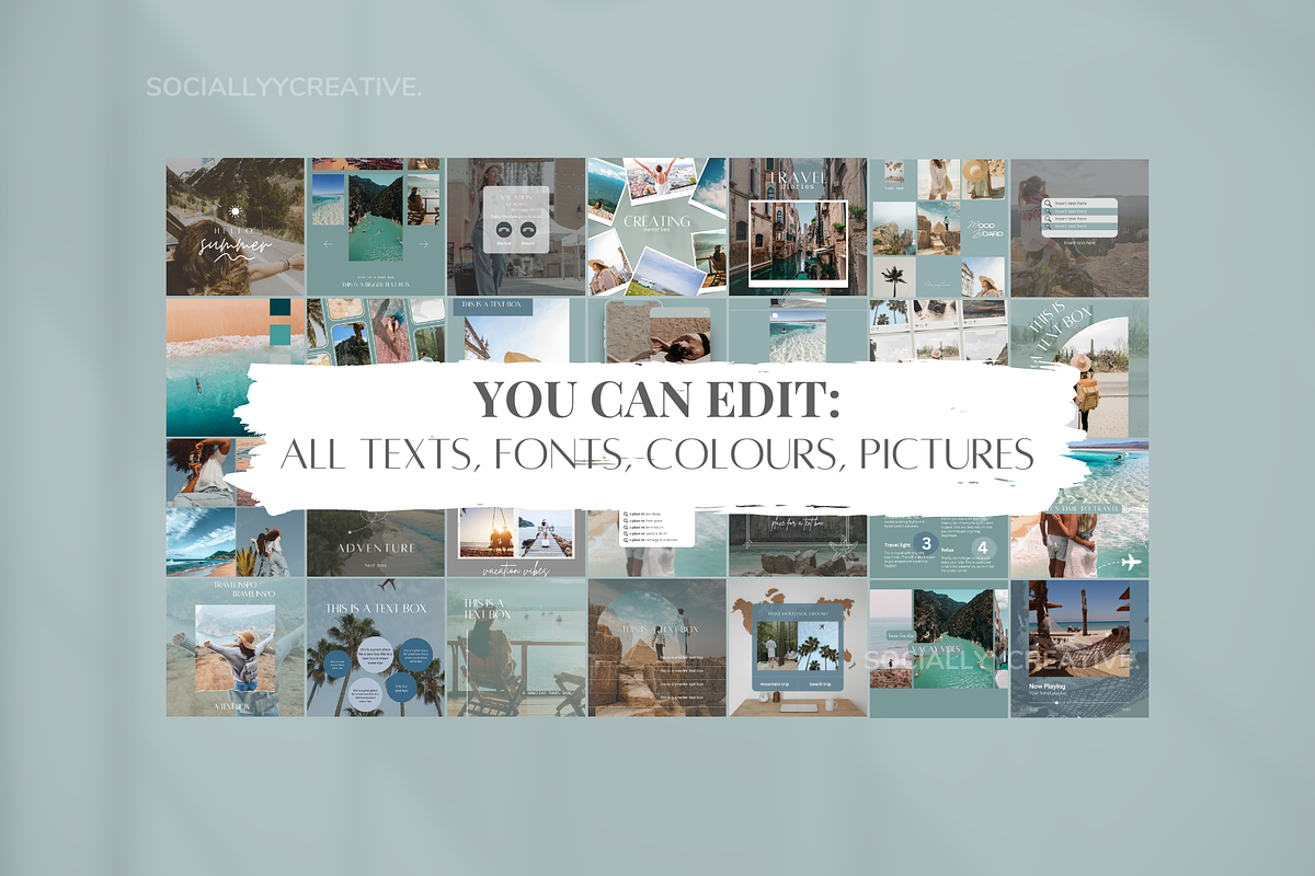 Travel Instagram Canva Templates, a Social Media Template by SociallyyCreative (Photo 3 of 9)