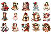 1920 Coquette Christmas Girls, an Illustration by Designking (Thumbnail 2 of 5)