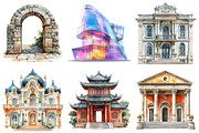 Museum Watercolor Clipart, an Illustration by Craft Nest (Thumbnail 5 of 8)