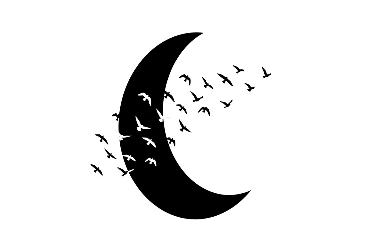Flying Birds Moon SVG Bundle, an Illustration by yasushie (Photo 15 of 31)