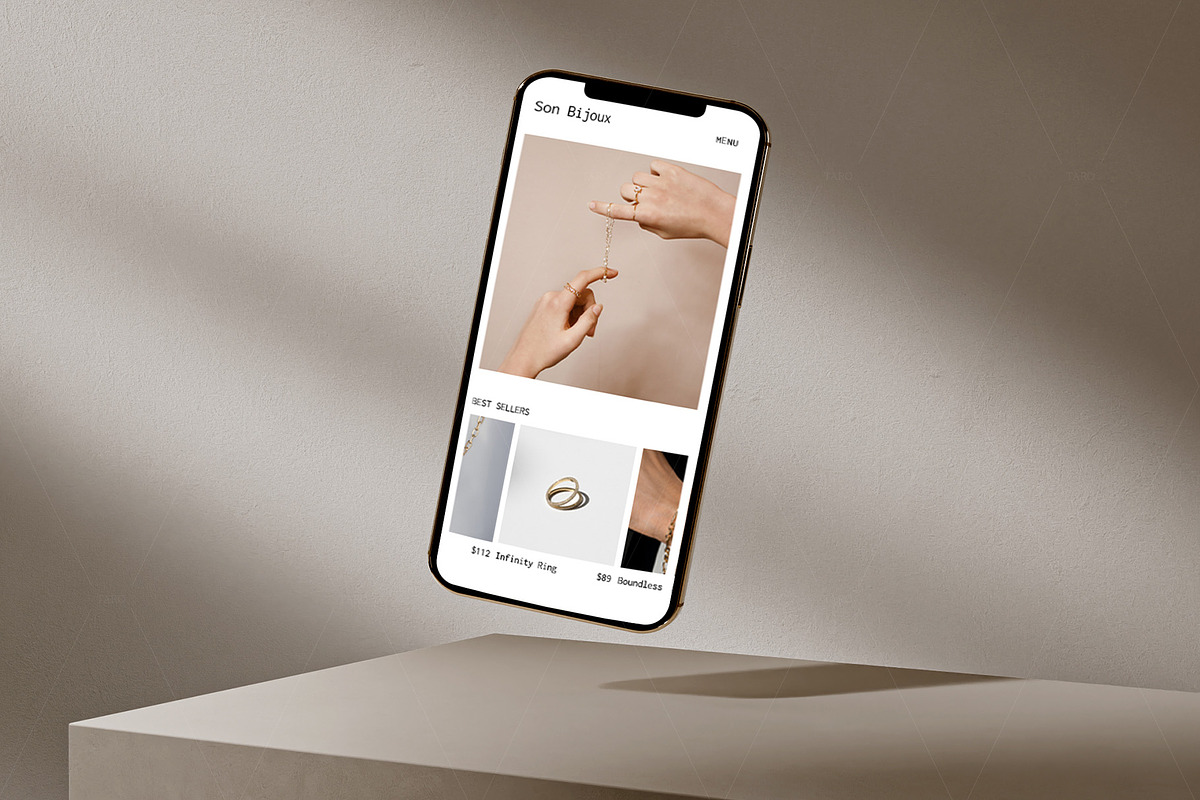 Floating Phone Mockup Photoshop File, an iPhone Mockup by TaroDesignCo