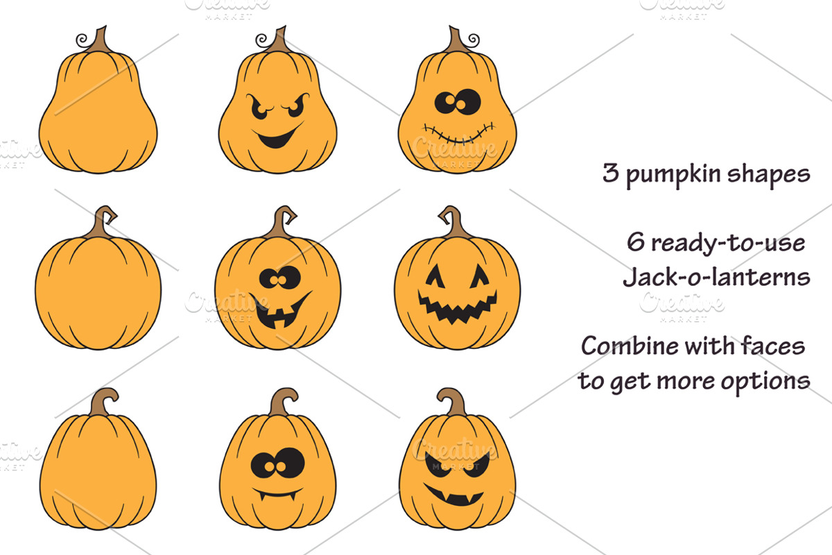 Halloween faces, ghosts and pumpkins, a Graphic by InkySplash (Photo 3 of 4)