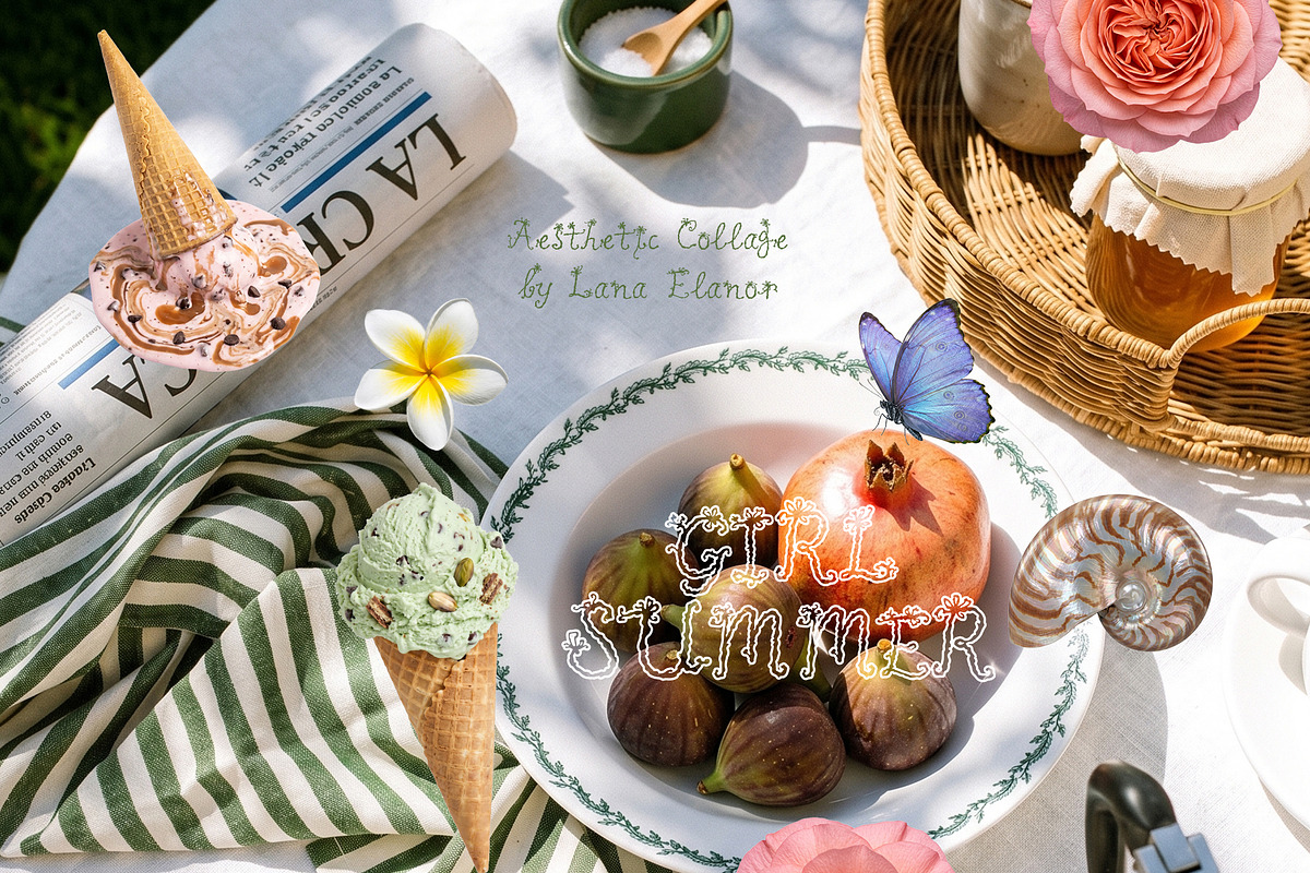 GIRL SUMMER Pastel Feminine Collage, an Object Graphic by Lana Elanor (Photo 2 of 10)