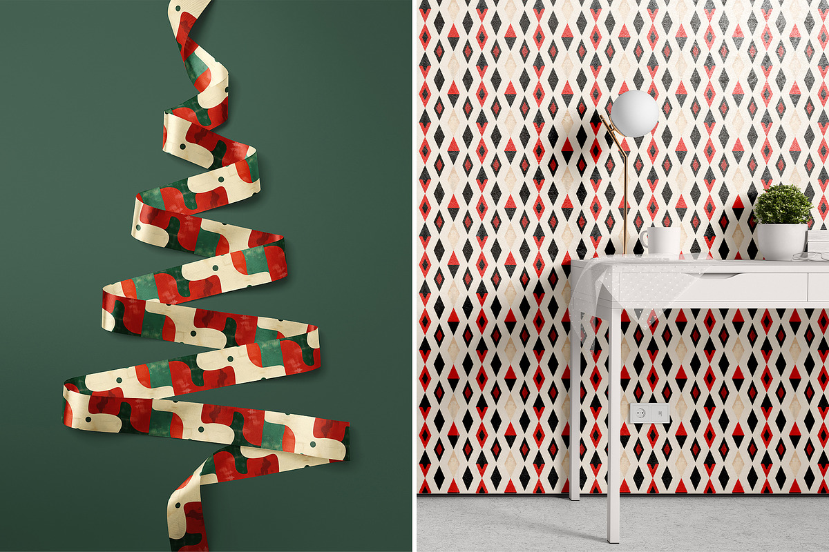 Christmas Abstract Patterns - part 1, a Pattern Graphic by Ninterints (Photo 9 of 19)