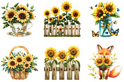 Sunflower Mother's Day Clipart, an Illustration by Designking (Thumbnail 2 of 5)