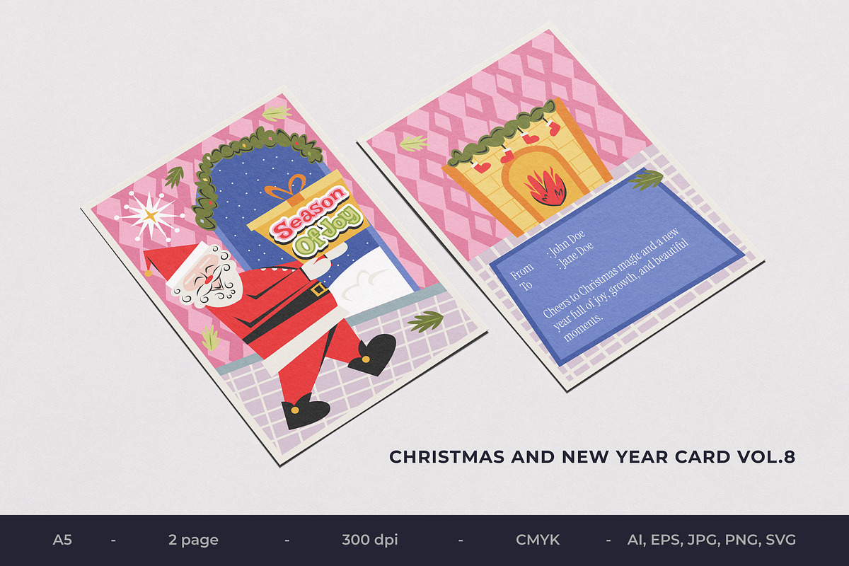 Christmas And New Year Card Vol.8, an Invitation Template by Bewalrus Studio (Photo 1 of 4)