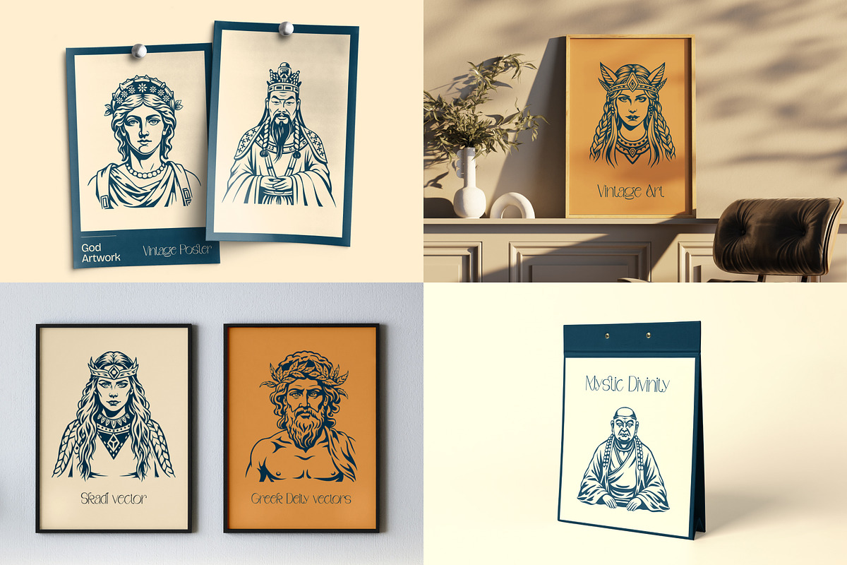 Vintage God Vector Illustration, a Person Illustration by Creative Stall (Photo 3 of 8)