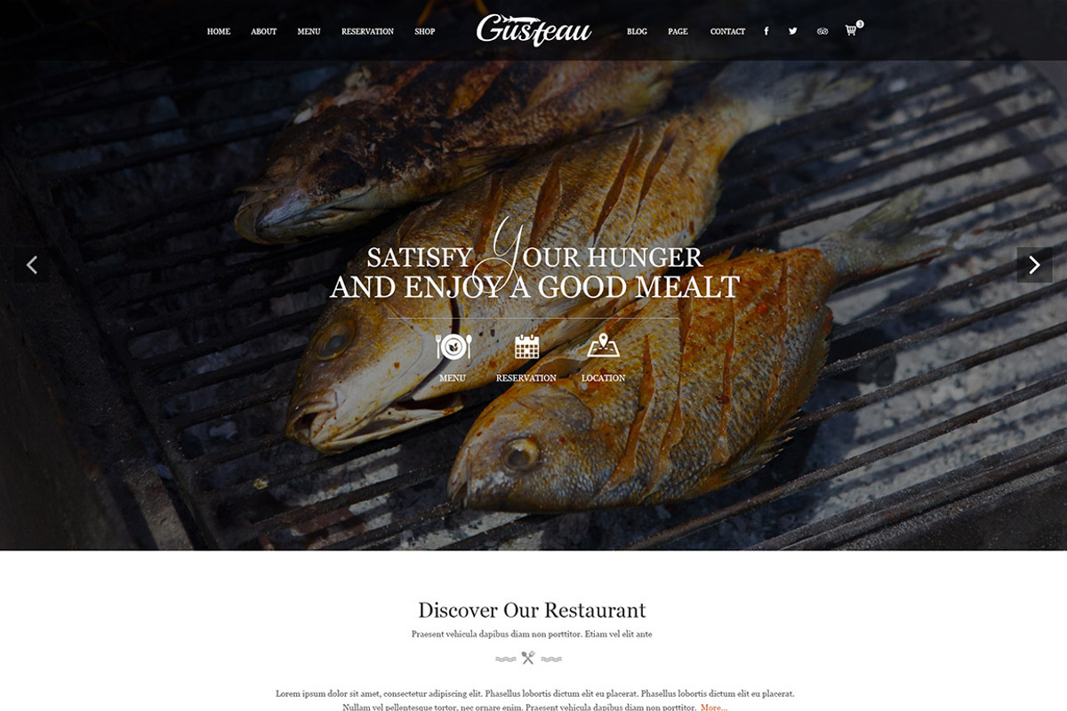 Gusteau - Elegant Food & Restaurant, a HTML Template by Digipieces (Photo 1 of 10)