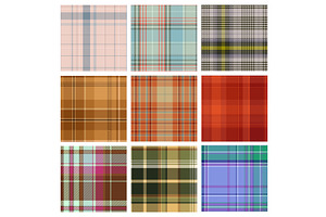 Tartan patterns set, Scottish plaid, a Texture Illustration by Flashvector