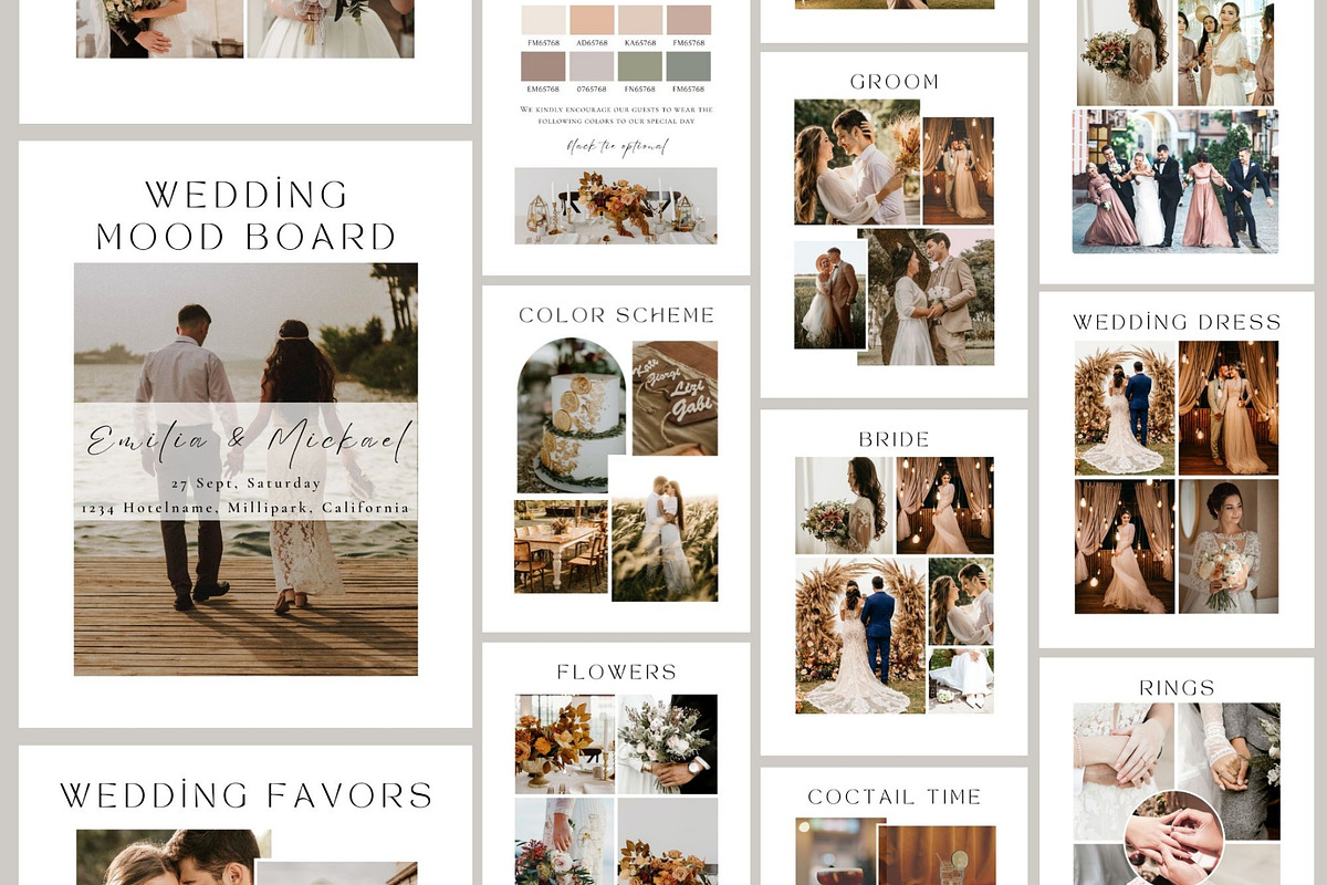 Wedding mood board template, a Stationery Template by EvaTemplates (Photo 4 of 10)