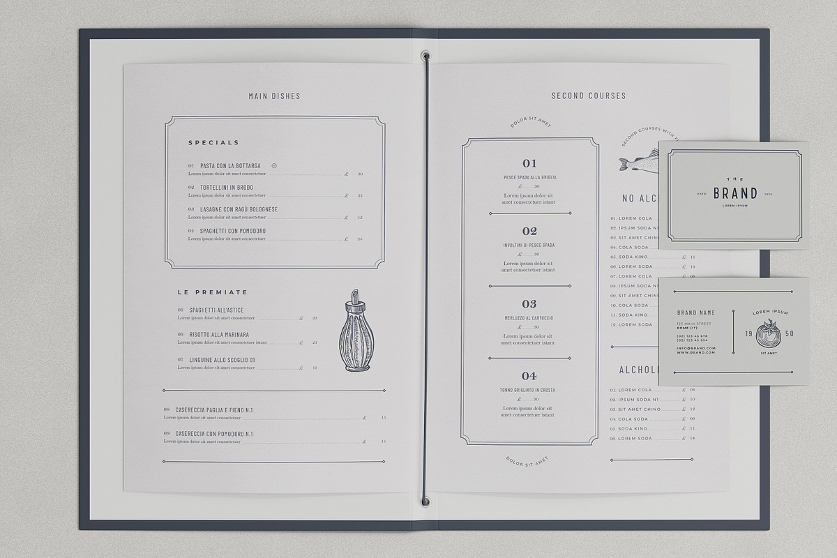 Restaurant Menu & Brand Mockup kit, a Books & Magazine Mockup by Catkie - Digital Art (Photo 5 of 9)