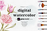 Procreate Watercolor Brushes Kit, a Brush Add-On by Kaya Fonts (Thumbnail 1 of 15)
