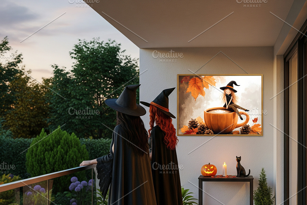 Autumn Witch on Pumpkin Cup, a Seasonal Illustration by Floraphoria (Photo 7 of 14)